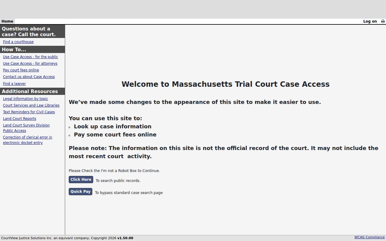 Watertown resident lookup MassCourts search entry